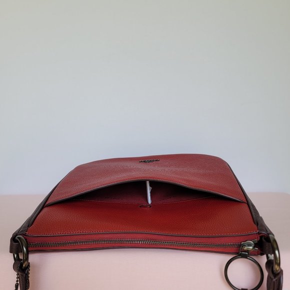 COACH Chaise Colorblocked Pebbled Leather Crossbody- Brick Red Multi 🎈$195. ⭐ - Picture 8 of 16